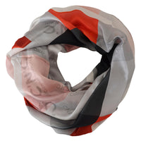 Thumbnail for Gray Red Shawl Foulard Wrap Scarf