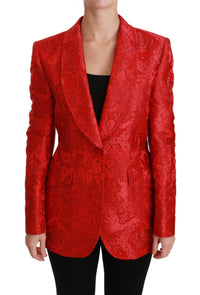 Thumbnail for Red Floral Angel Blazer Coat Jacket