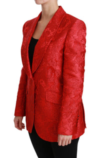 Thumbnail for Red Floral Angel Blazer Coat Jacket