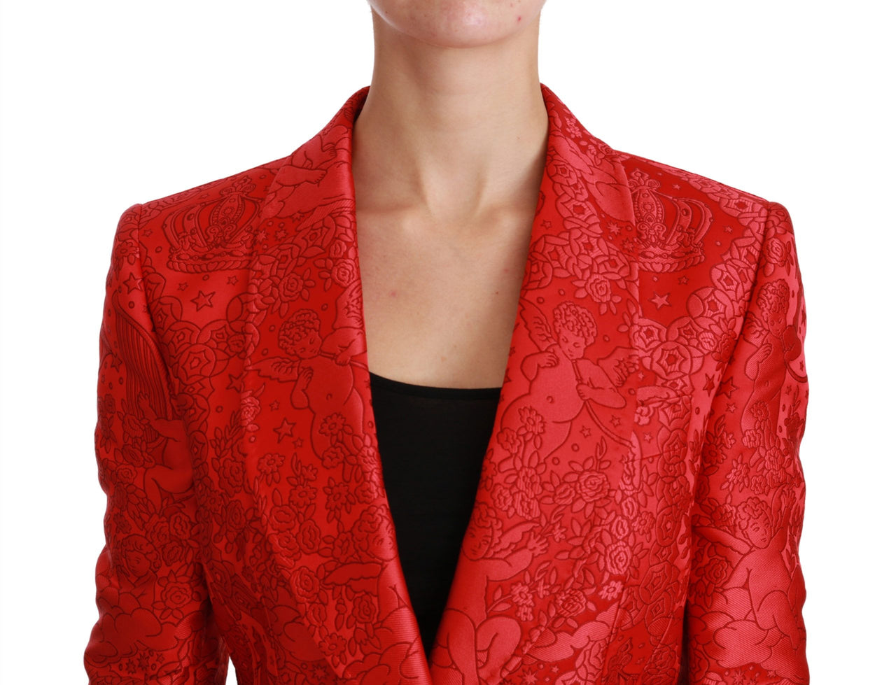 Red Floral Angel Blazer Coat Jacket