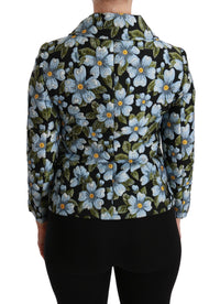 Thumbnail for Elegant Floral Brocade Blazer Coat Jacket