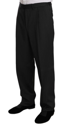 Thumbnail for Elegant Black Striped Wool Suit