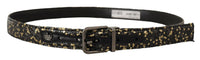 Thumbnail for Elegant Italian Leather Belt with Crown Detail