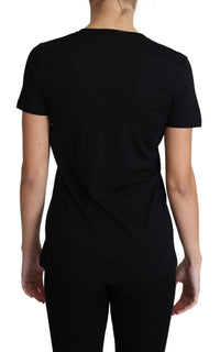 Thumbnail for Elegant Black Wool Round Neck T-Shirt