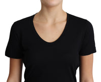 Thumbnail for Elegant Black Wool Round Neck T-Shirt