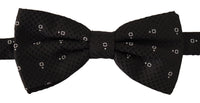 Thumbnail for Elegant Black Polka Dot Silk Bow Tie