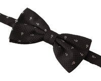 Thumbnail for Elegant Black Polka Dot Silk Bow Tie