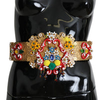 Thumbnail for Golden Floral Crystal Embellished Waist Belt