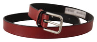 Thumbnail for Elegant Maroon Italian Leather Belt