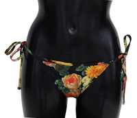 Thumbnail for Elegant Black Floral Bikini Bottom