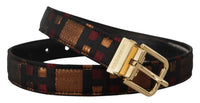 Thumbnail for Multicolor Leather Belt with Gold Buckle