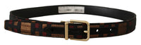 Thumbnail for Multicolor Leather Belt with Gold Buckle