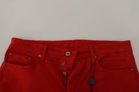 Thumbnail for Chic Red Cotton Denim Pants