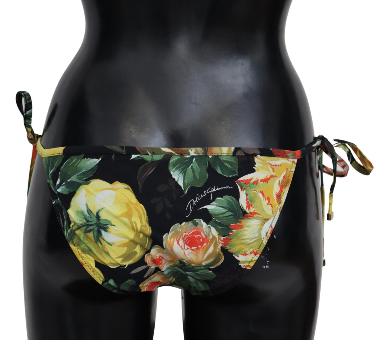 Elegant Black Floral Bikini Bottom