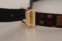 Thumbnail for Multicolor Leather Belt with Gold Buckle