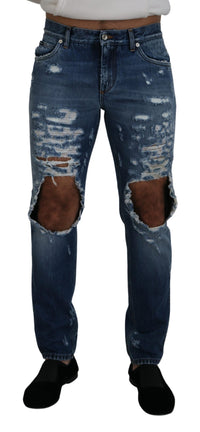 Thumbnail for Chic Tattered Denim Pants for the Modern Man