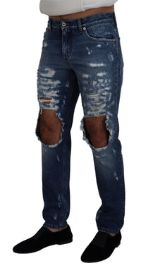 Thumbnail for Chic Tattered Denim Pants for the Modern Man