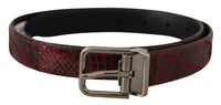 Thumbnail for Elegant Red Exotic Leather Belt