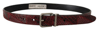 Thumbnail for Elegant Red Exotic Leather Belt