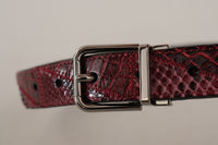 Thumbnail for Elegant Red Exotic Leather Belt