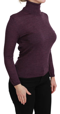 Thumbnail for Elegant Turtleneck Wool Sweater in Purple