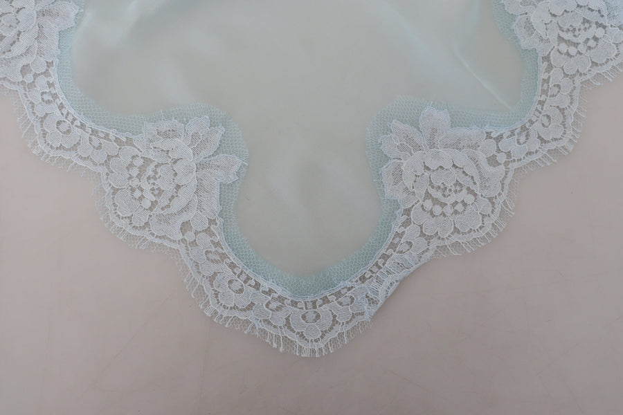 Light Blue Lace Silk Shawl Square Wrap Scarf