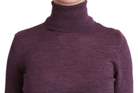 Thumbnail for Elegant Turtleneck Wool Sweater in Purple