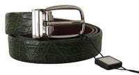 Thumbnail for Elegant Italian Leather Crocodile Belt