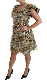 Thumbnail for Elegant Silver Layered Shift Mini Dress