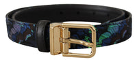 Thumbnail for Elegant Multicolor Leather Belt with Gold Buckle