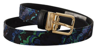 Thumbnail for Elegant Multicolor Leather Belt with Gold Buckle