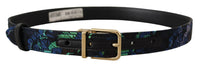 Thumbnail for Elegant Multicolor Leather Belt with Gold Buckle