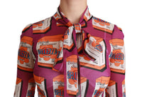 Thumbnail for Elegant Bellezza Print Silk Maxi Dress