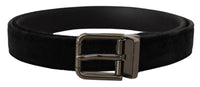 Thumbnail for Elegant Black Leather Belt with Silver Tone Buckle
