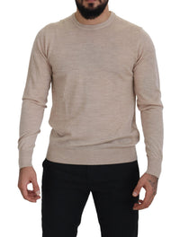 Thumbnail for Elegant Beige Crewneck Wool Sweater
