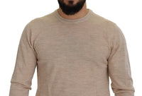 Thumbnail for Elegant Beige Crewneck Wool Sweater