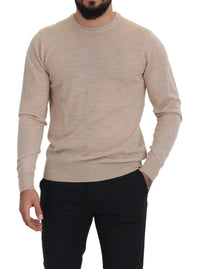 Thumbnail for Elegant Beige Crewneck Wool Sweater
