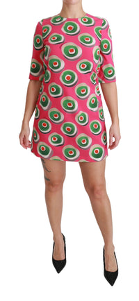Thumbnail for Pink Sicily Cupcake Shift Mini Dress