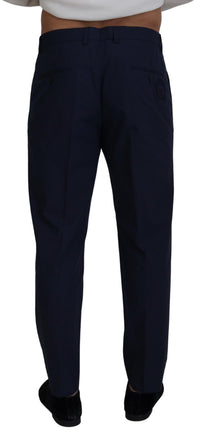 Thumbnail for Blue Cotton Slim Trousers Chinos Pants