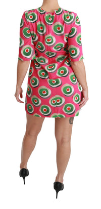 Thumbnail for Pink Sicily Cupcake Shift Mini Dress
