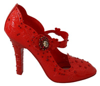 Thumbnail for Chic Red Crystal Cinderella Pumps