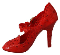 Thumbnail for Chic Red Crystal Cinderella Pumps
