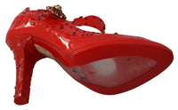 Thumbnail for Chic Red Crystal Cinderella Pumps