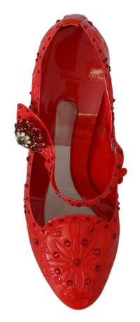 Thumbnail for Chic Red Crystal Cinderella Pumps