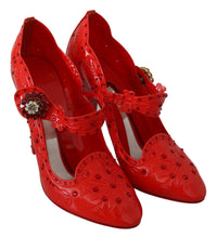 Thumbnail for Chic Red Crystal Cinderella Pumps