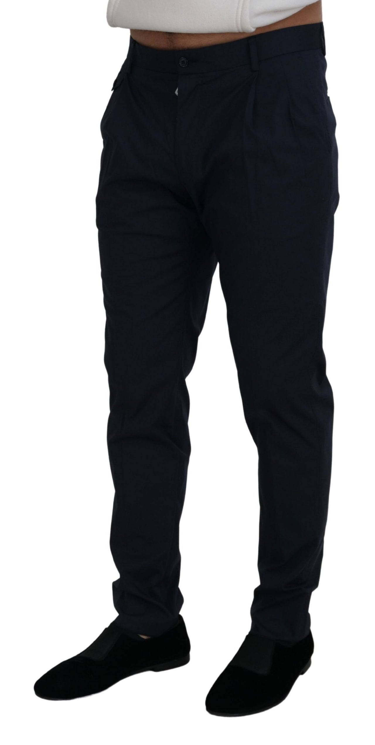 Blue Cotton Chino Formal Pants