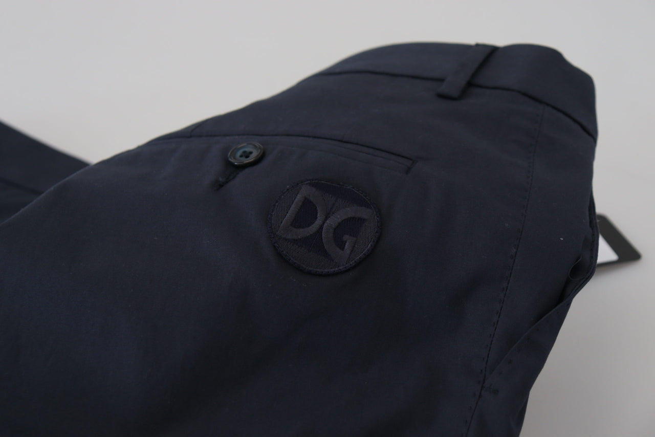 Blue Cotton Chino Formal Pants