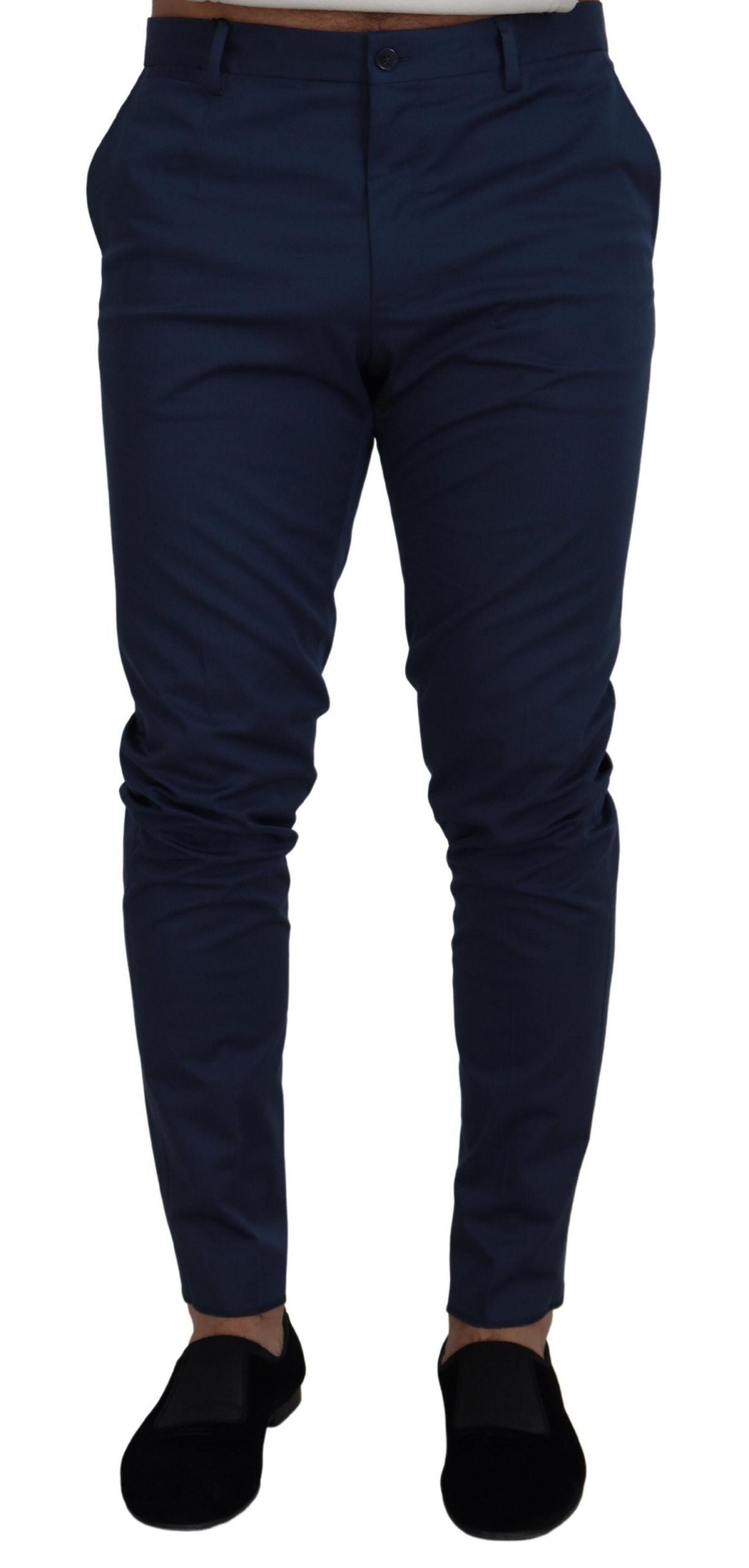 Elegant Slim Fit Chinos in Blue