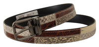 Thumbnail for Multicolor Patchwork Snakeskin Belt