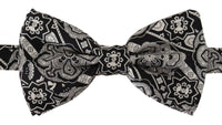 Thumbnail for Elegant Silk Black and White Bow Tie